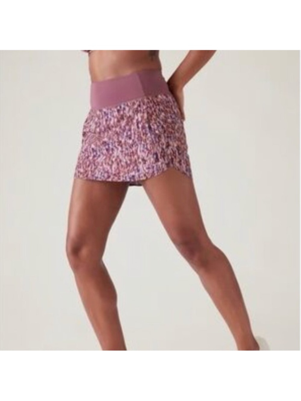 Athleta Run With It 14" Skort Purple Print Short Skirt, M